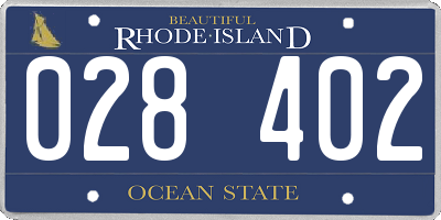 RI license plate 028402