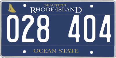 RI license plate 028404