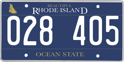 RI license plate 028405