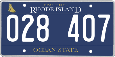 RI license plate 028407