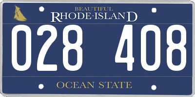 RI license plate 028408