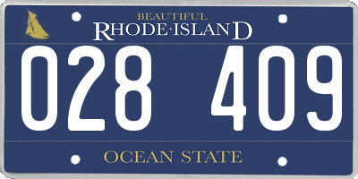 RI license plate 028409