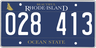 RI license plate 028413