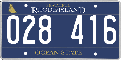 RI license plate 028416