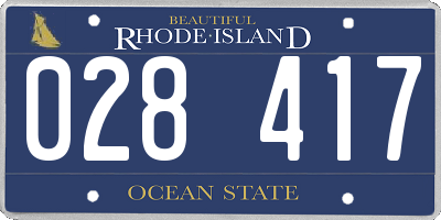 RI license plate 028417
