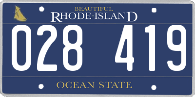 RI license plate 028419