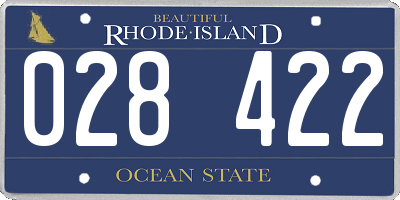 RI license plate 028422