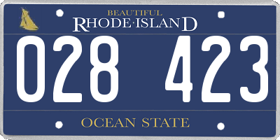 RI license plate 028423
