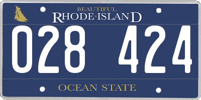 RI license plate 028424