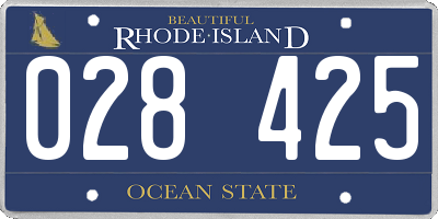 RI license plate 028425