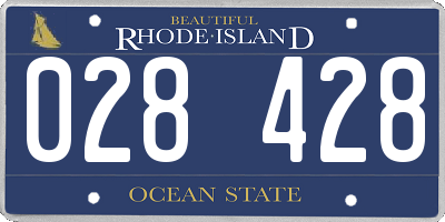 RI license plate 028428