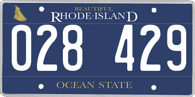 RI license plate 028429
