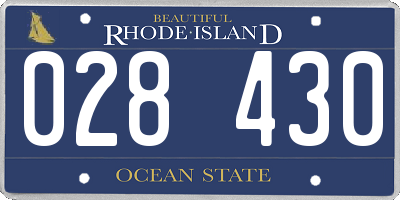 RI license plate 028430