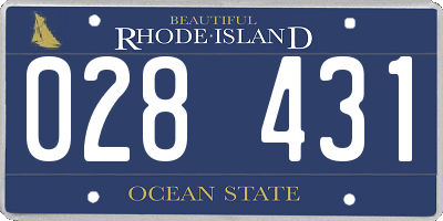 RI license plate 028431