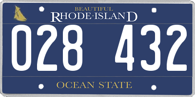 RI license plate 028432