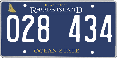 RI license plate 028434