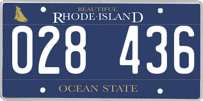 RI license plate 028436