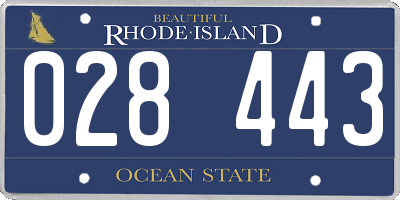 RI license plate 028443