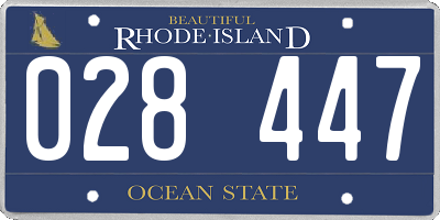RI license plate 028447