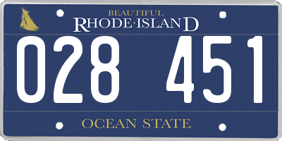 RI license plate 028451