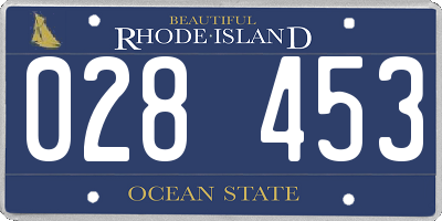 RI license plate 028453