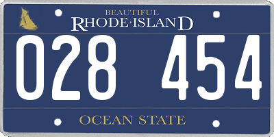 RI license plate 028454