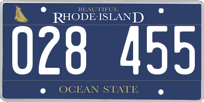 RI license plate 028455