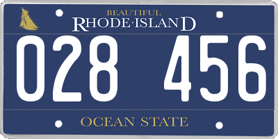 RI license plate 028456