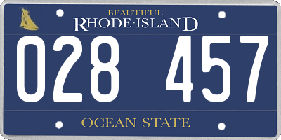 RI license plate 028457