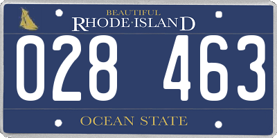 RI license plate 028463