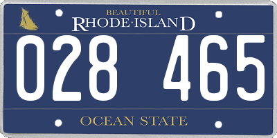 RI license plate 028465