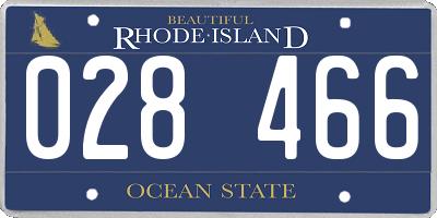 RI license plate 028466