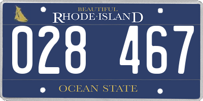 RI license plate 028467