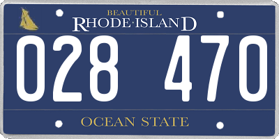 RI license plate 028470