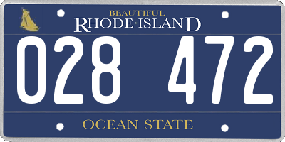 RI license plate 028472