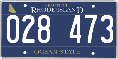 RI license plate 028473