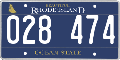 RI license plate 028474