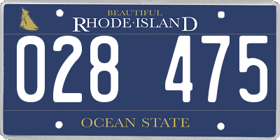 RI license plate 028475