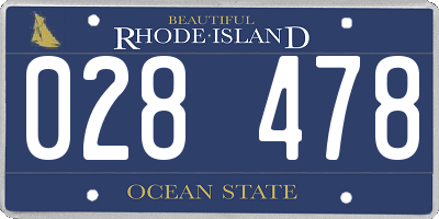 RI license plate 028478