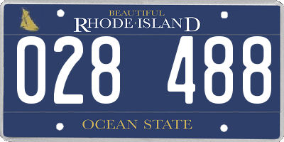 RI license plate 028488
