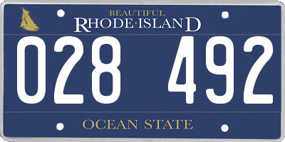 RI license plate 028492