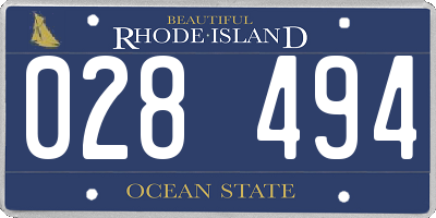 RI license plate 028494