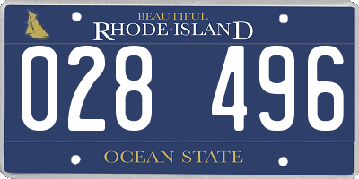 RI license plate 028496