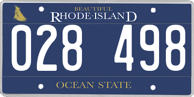 RI license plate 028498