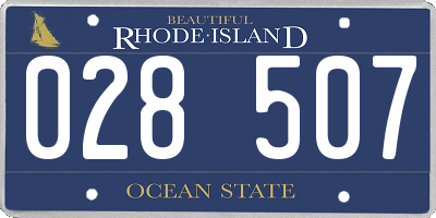 RI license plate 028507