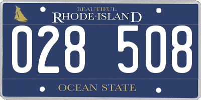 RI license plate 028508