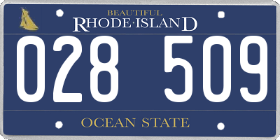 RI license plate 028509