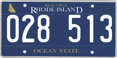 RI license plate 028513