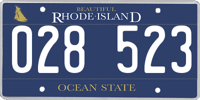 RI license plate 028523