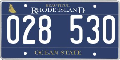 RI license plate 028530